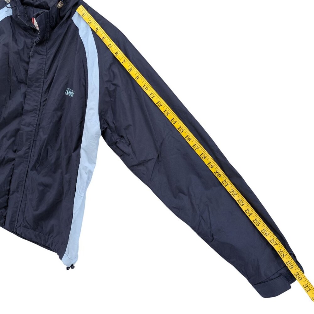 Coleman Rain Jacket Womens Navy Blue Nylon Hooded Full Zip Waterproof Size S/M - Picture 8 of 9